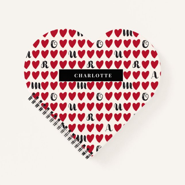 Stylist Amour Heart Shape Notebook Valentine Gifts (Front)