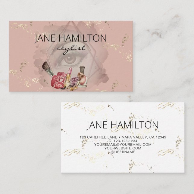 Stylist Beauty Makeup Lashes Profile Card (Front/Back)