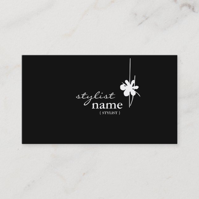Stylist Black Regualr Size Appointment Card (Front)