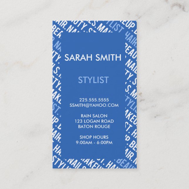 Stylist Business Card (Front)