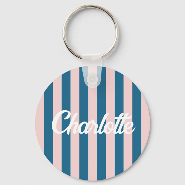 Stylist Cute Sweet Red Heart Pattern Monogram gift Key Ring (Front)