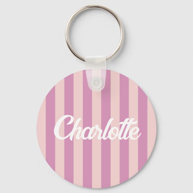 Stylist Cute Sweet Red Heart Pattern Monogram gift Key Ring (Front)