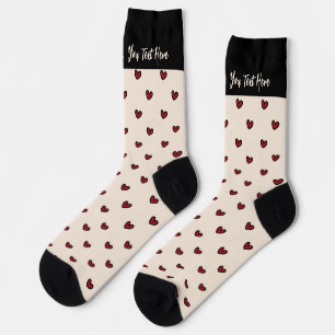 Stylist Cute Sweet Red Heart Pattern Monogram Socks
