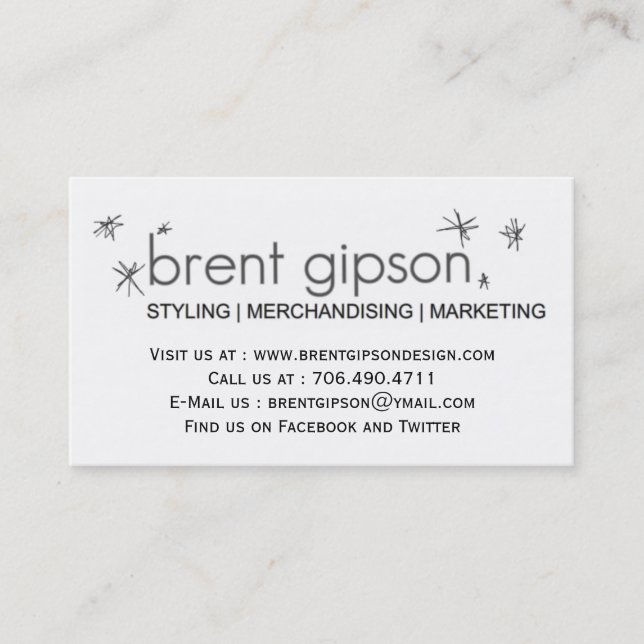 STYLIST / DESIGNER / STAGER BUSINESS CARD (Front)