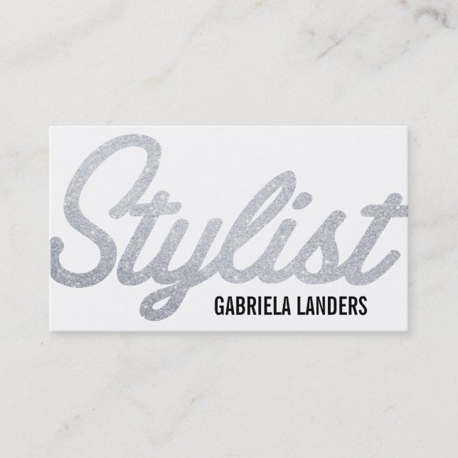 Stylist | Glitter Script (appointment card) Appointment Card (Front)