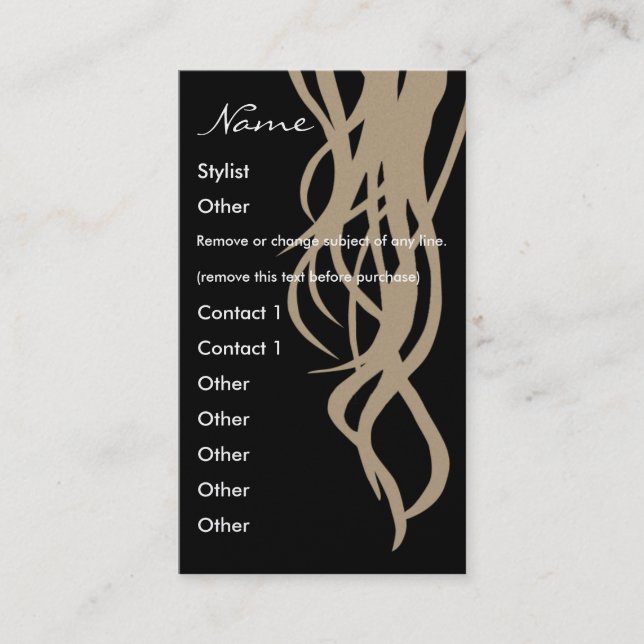 Stylist Gold Business Card - vertical (Front)