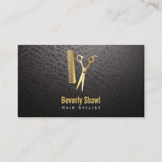 Stylist / Golden Shears & Comb Business Card (Front)