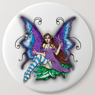 Stylist-Hair Dresser Fairy 6 Cm Round Badge