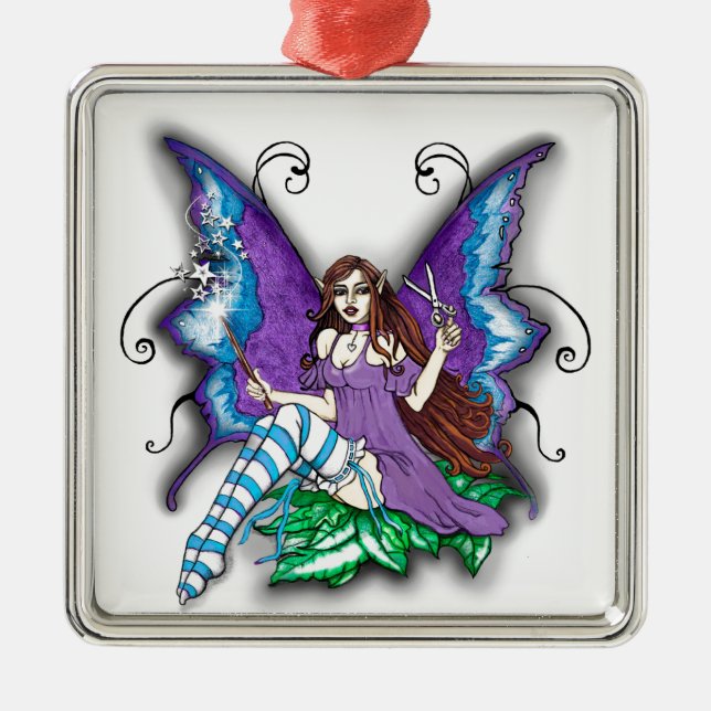 Stylist-Hair Dresser Fairy Metal Tree Decoration (Front)