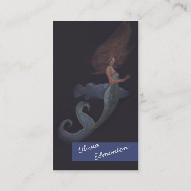 Stylist Hair Mermaid Custom Template Art Print Business Card (Front)