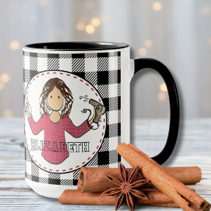 Stylist Hairdresser Beautician Female Cartoon Mug