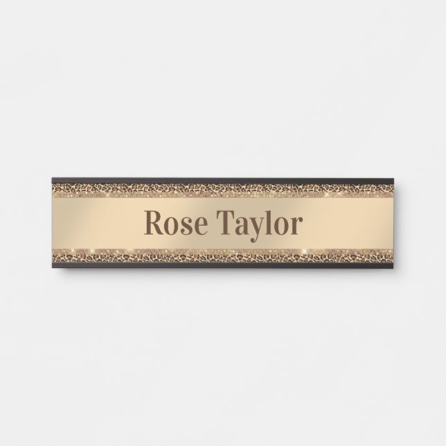 Stylist Leopard Print Pattern  Door Sign (Front)