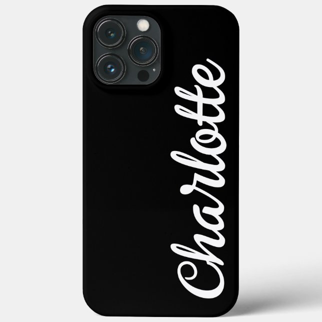 Stylist Modern Monogram Minimal Black colour luxur Case-Mate iPhone Case (Back)