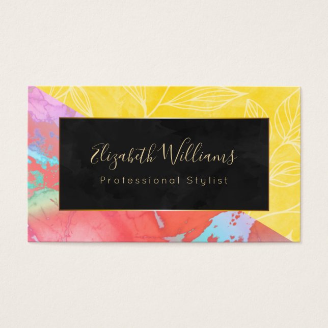 Stylist Modern Tropical Colors Business Cards (Front)