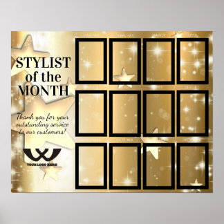 Stylist of the Month beauty salon employee display Poster