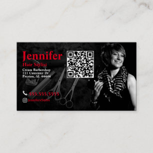 Stylist Photo Business Card with QR Code