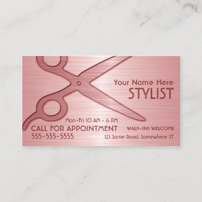 Stylist Pink Business Card (Front)
