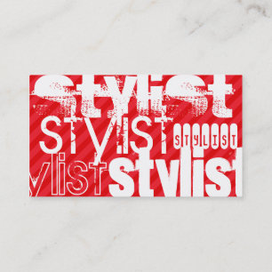 Stylist; Scarlet Red Stripes Business Card