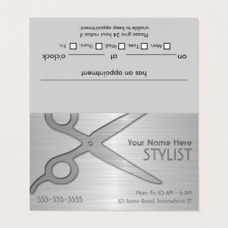 Stylist Silver Appointment Business Card