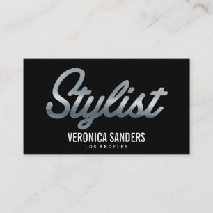 Stylist   Silver Script Business Card