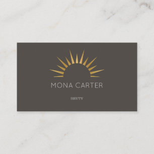 Stylistic art deco sun business card