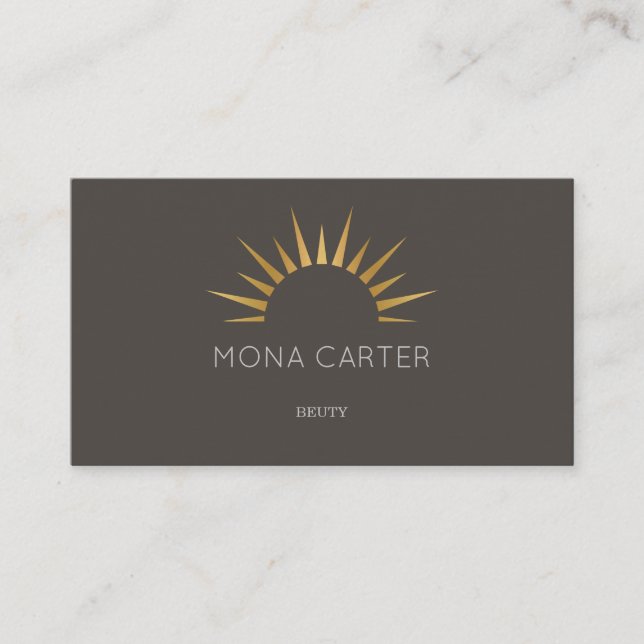 Stylistic art deco sun business card (Front)