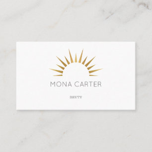 Stylistic art deco sun business card