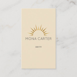 Stylistic art deco sun business card