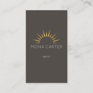 Stylistic art deco sun business card