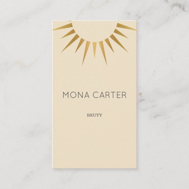 Stylistic art deco sun business card (Front)