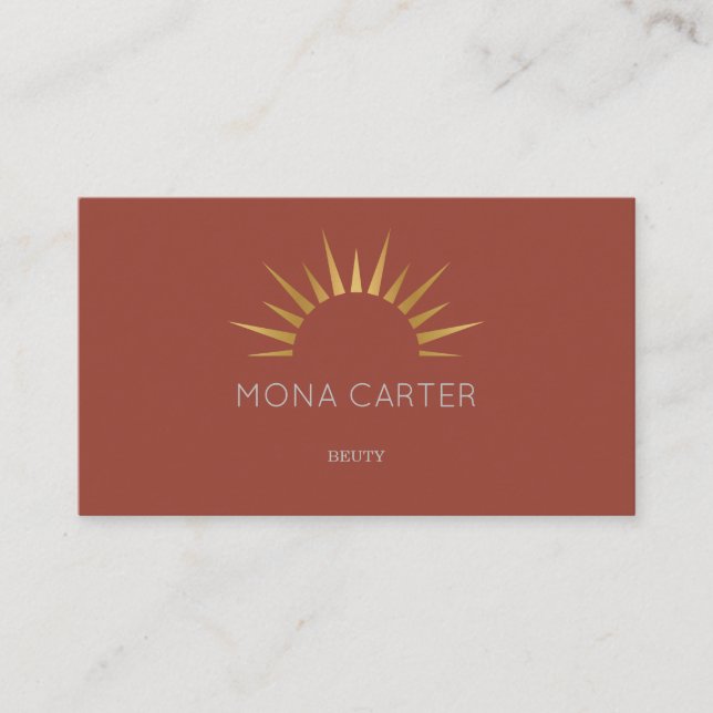 Stylistic art deco sun business card (Front)