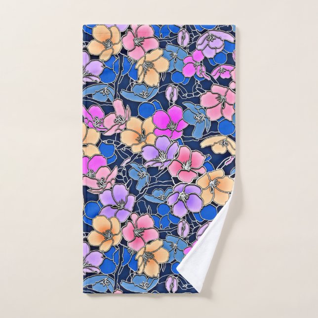 Stylistic Floral Pattern 46 Hand Towel (Hand Towel)