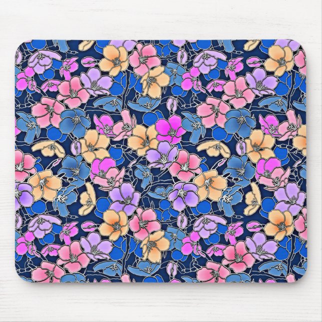 Stylistic Floral Pattern 46 Mouse Mat (Front)