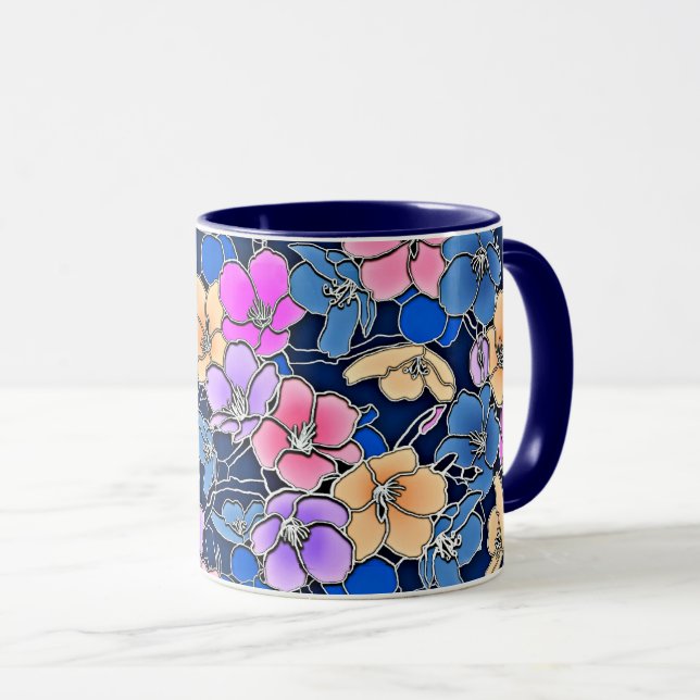 Stylistic Floral Pattern 46 Mug (Front Right)