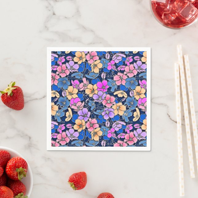 Stylistic Floral Pattern 46 Napkin (Insitu)
