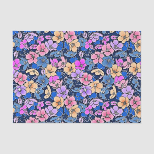 Stylistic Floral Pattern 46 Tissue Paper (Front)