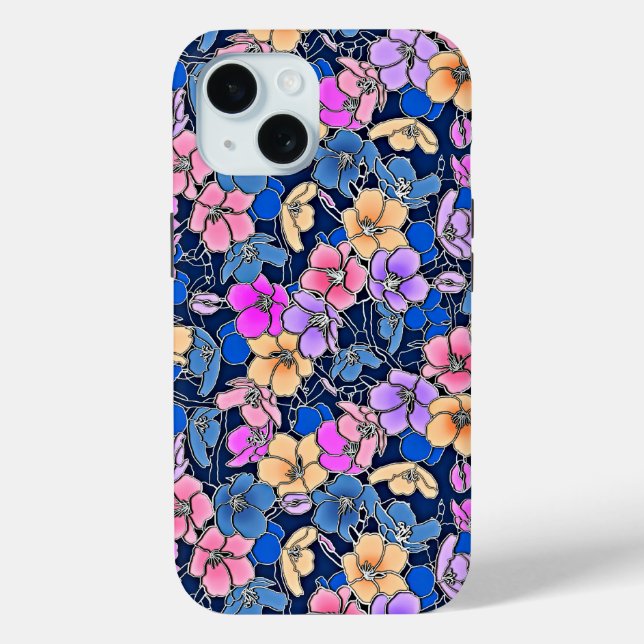 Stylistic Floral Pattern Case-Mate iPhone Case (Back)