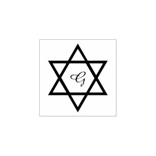 Stylistic Star Custom Initial Rubber Stamp