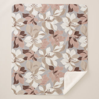 Stylized Abstract Petals in Trendy Colors Sherpa Blanket
