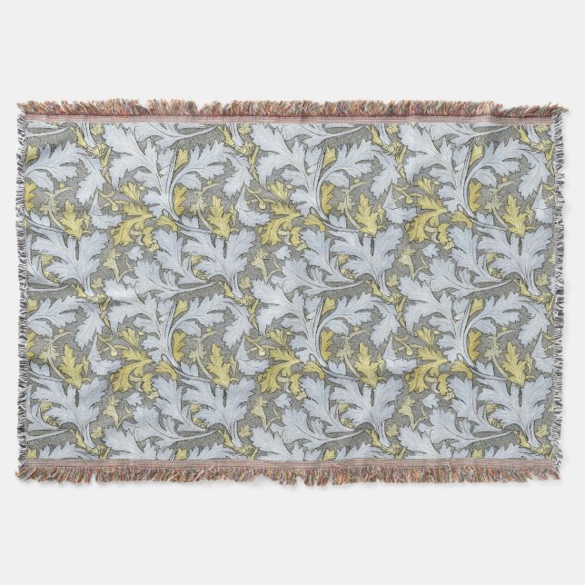 stylized acanthus and floral form throw blanket (Front)