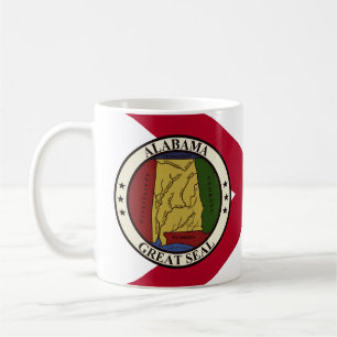 Stylized Alabama State Flag/ seal superimposed Coffee Mug