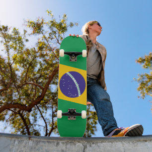 Stylized Brazil Flag Skateboard