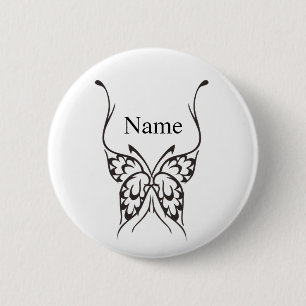 Stylized Butterfly Tattoo Thunder_Cove  6 Cm Round Badge
