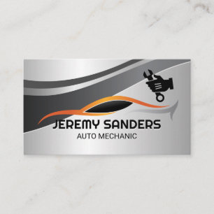 Stylized Car Logo   Mechanic Wrench Logo Business Card