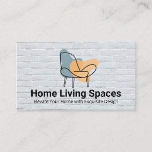 Stylized Chair Logo   Furniture Business Card