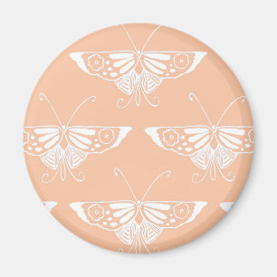 Stylized Deco butterfly  - soft peach Magnet