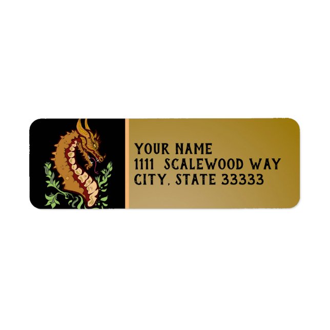Stylized Dragon Return Address Label (Front)