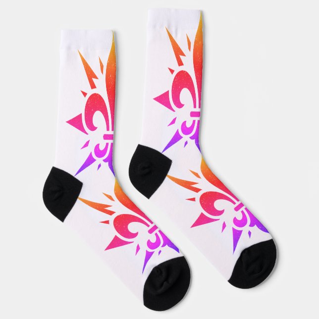 "Stylized Fleur-de-lis" Crew Socks (Right)