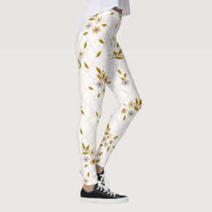 Stylized Floral Print Leggings