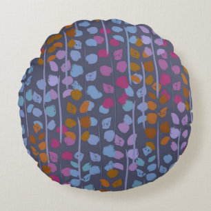 Stylized floral seamless pattern. Vintage imitatio Round Cushion